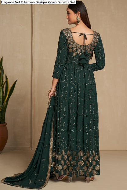 Elegance Vol 2 Aahvan Designs Faux Georgette Gown Dupatta Set