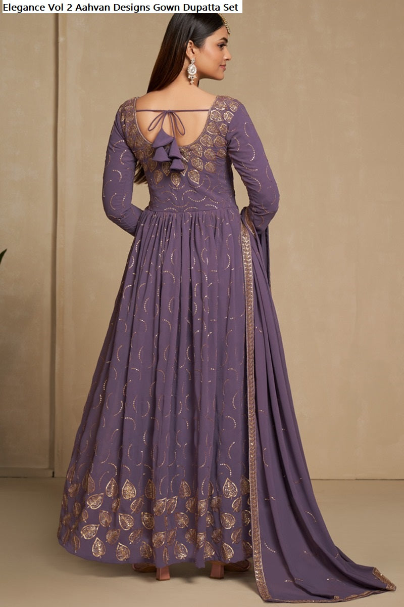 Elegance Vol 2 Aahvan Designs Faux Georgette Gown Dupatta Set
