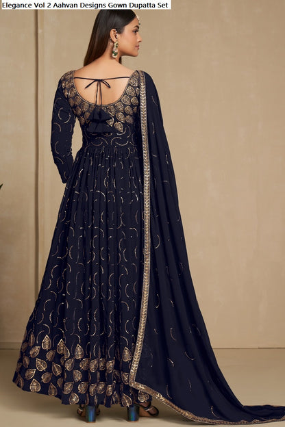 Elegance Vol 2 Aahvan Designs Faux Georgette Gown Dupatta Set