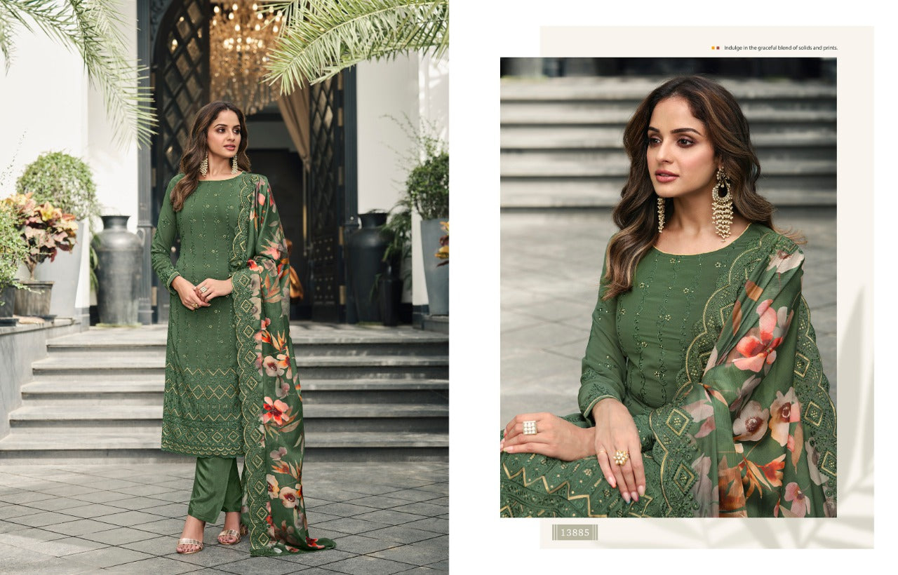 Elegant Vol 3 Zisa Georgette Pant Style Suits