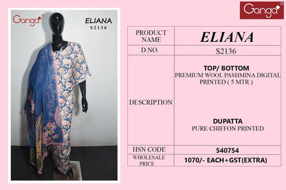 Eliana Ganga Pashmina Suits