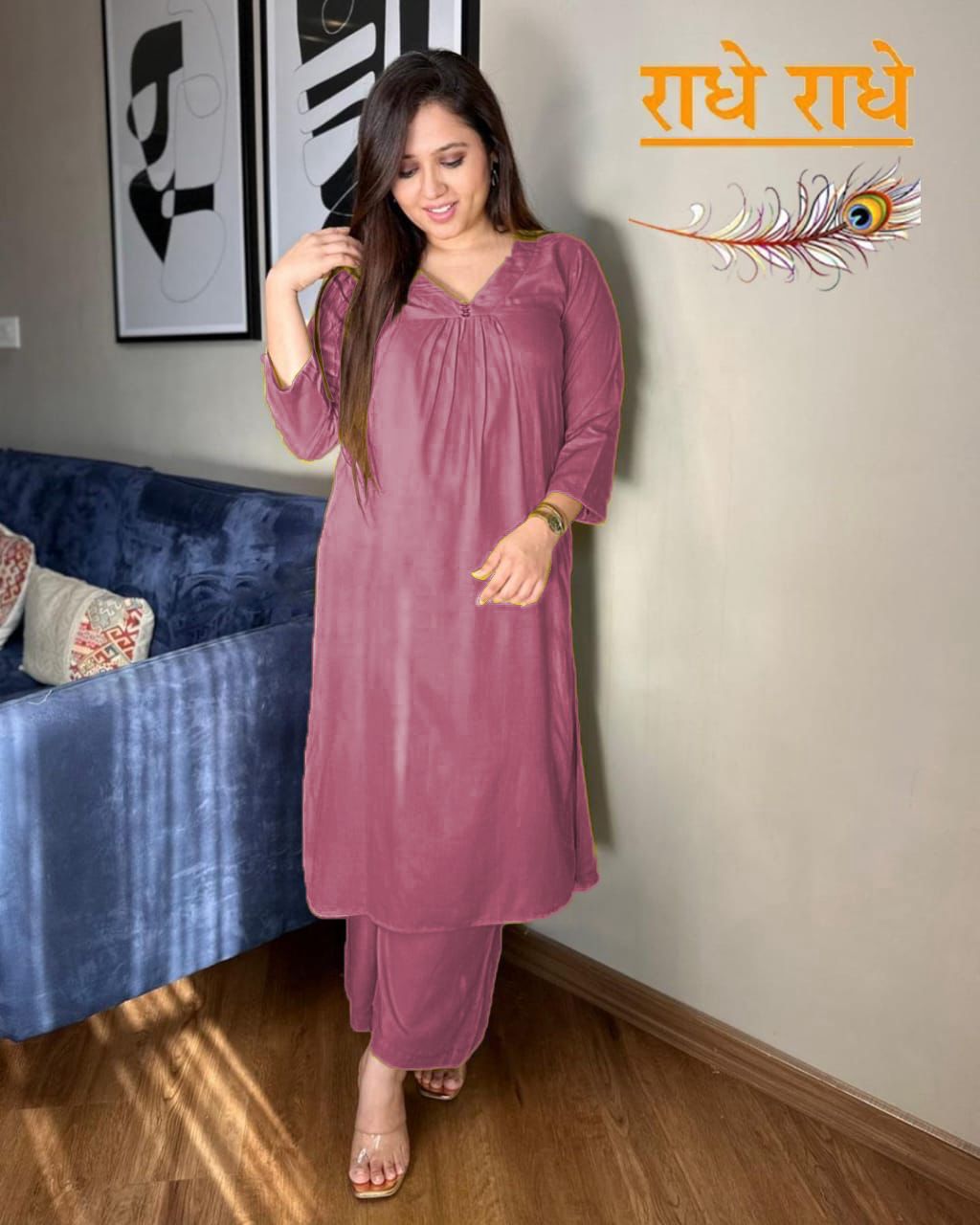 Elifanta Qubo Cotton Slub Kurti Plazzo Set