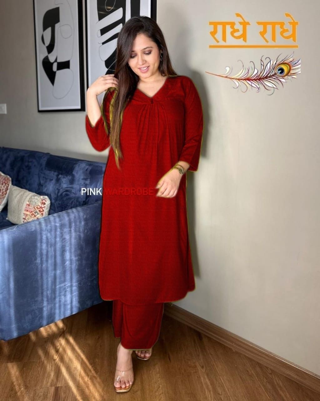 Elifanta Qubo Cotton Slub Kurti Plazzo Set
