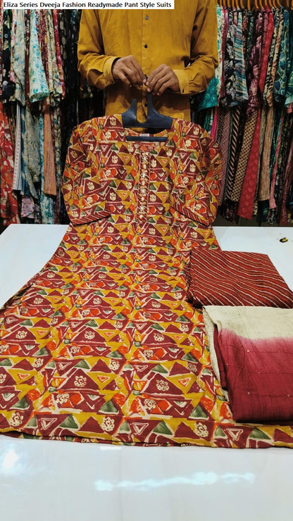 Eliza Series Dveeja Fashion Chanderi Readymade Pant Style Suits