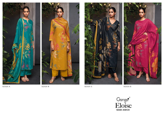 Eloise-2320 Ganga Cotton Silk Plazzo Style Suits