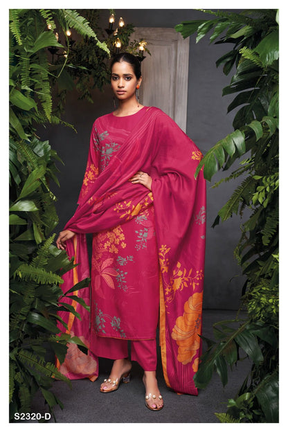 Eloise-2320 Ganga Cotton Silk Plazzo Style Suits