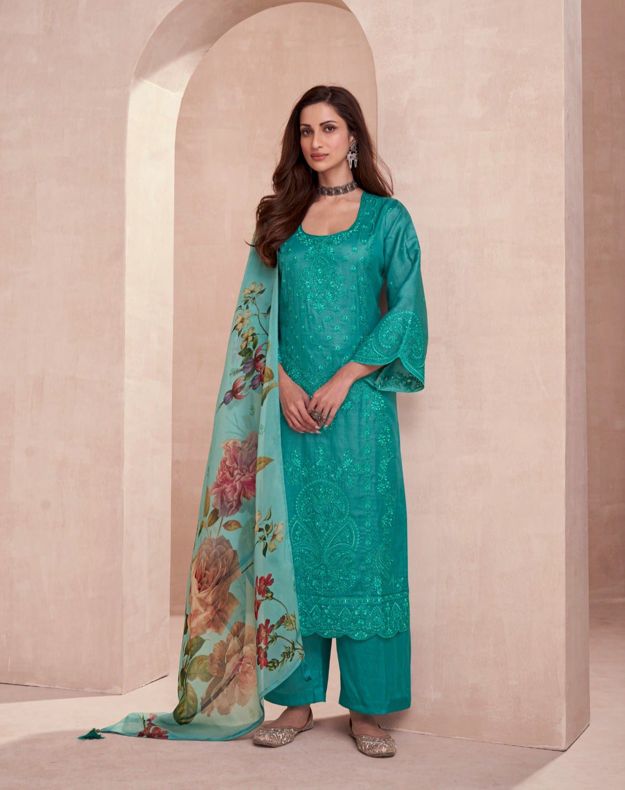 Elora Aashirwad Creation Tussar Silk Pant Style Suits
