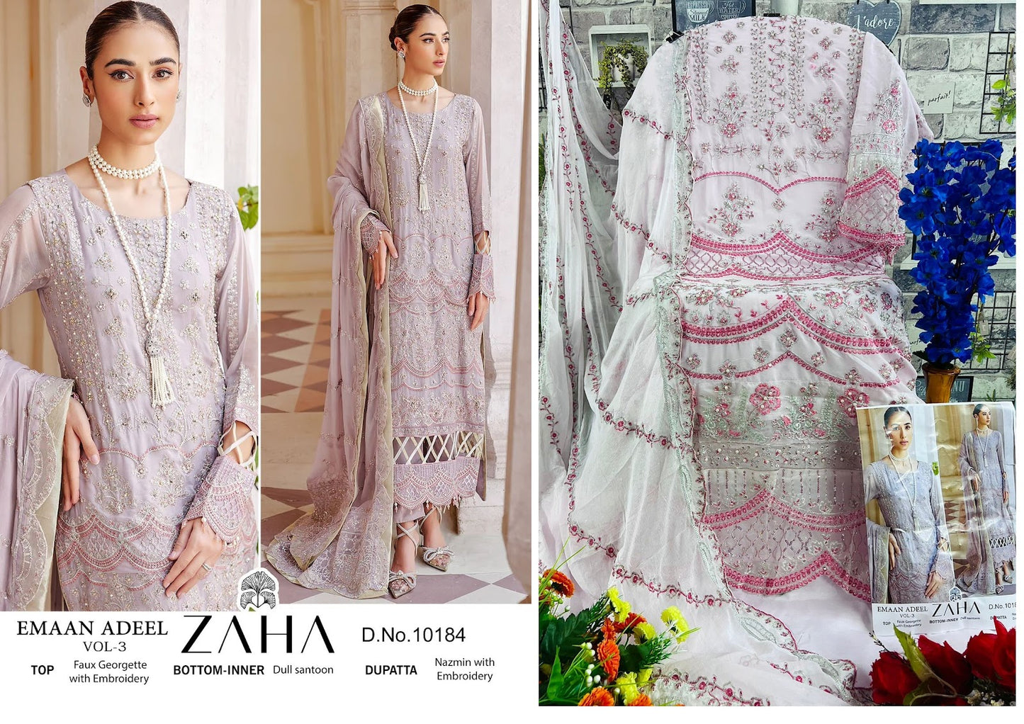 Emaan Adeel Vol 3 Zaha Georgette Pakistani Salwar Suits