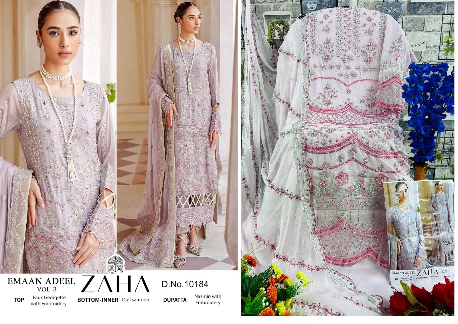 Emaan Adeel Vol 3 Zaha Georgette Pakistani Salwar Suits