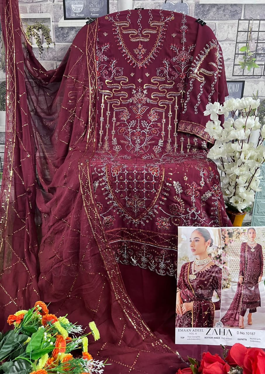 Emaan Adeel Vol 4 Zaha Georgette Pakistani Salwar Suits