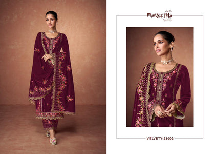 Embroidered Mumtaz Arts Velvet Suits