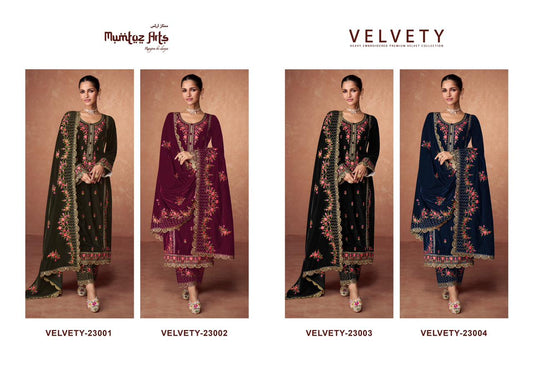 Embroidered Mumtaz Arts Velvet Suits