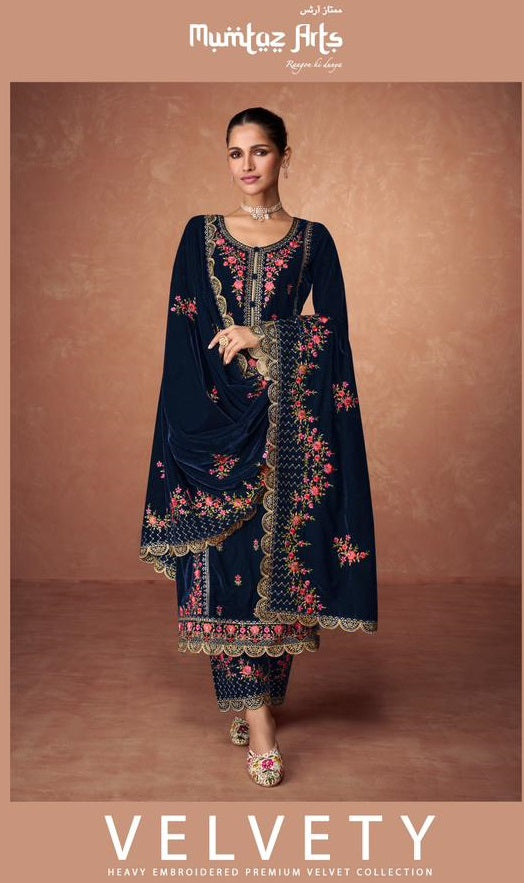 Embroidered Mumtaz Arts Velvet Suits