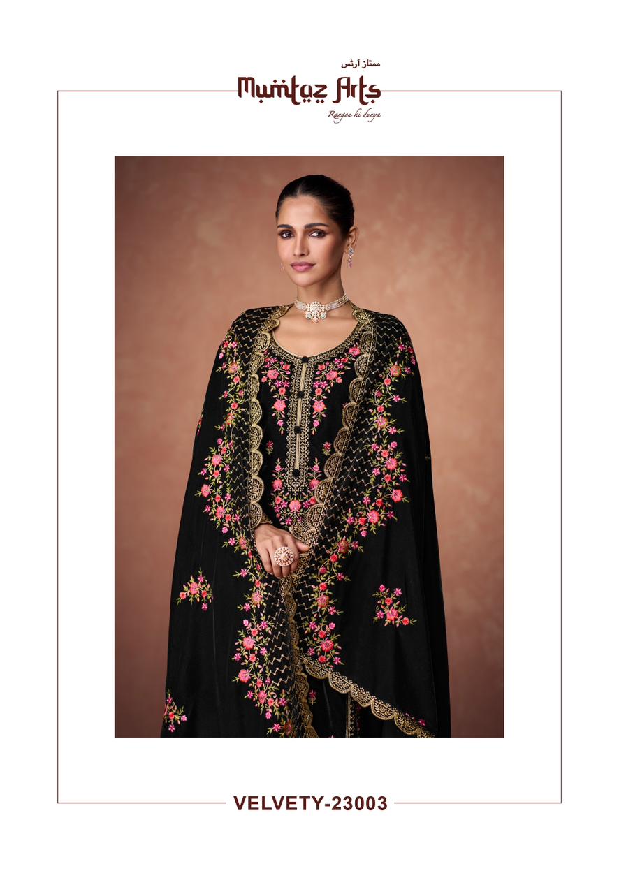 Embroidered Mumtaz Arts Velvet Suits