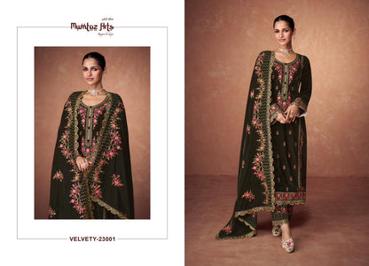 Embroidered Mumtaz Arts Velvet Suits