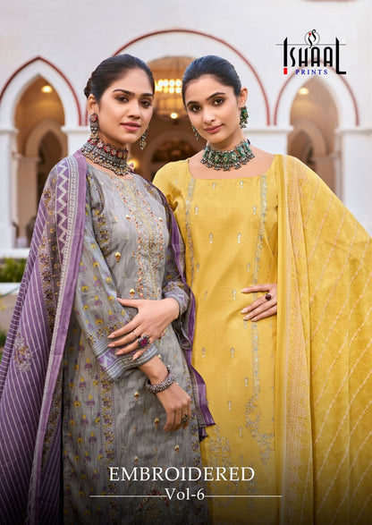 Embroidered Vol 6 Ishaal Prints Lawn Karachi Salwar Suits