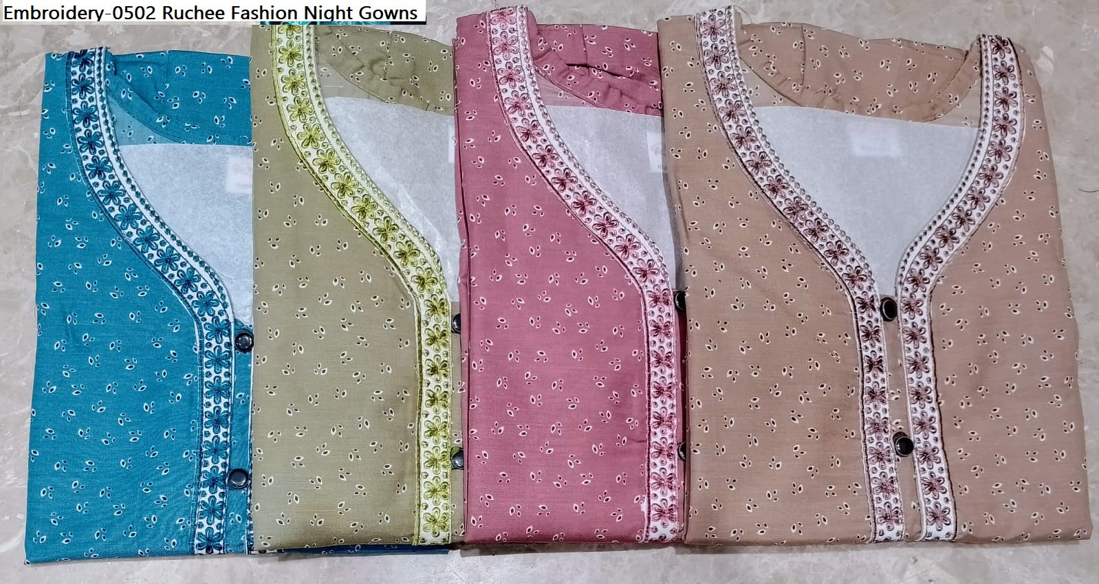 Embroidery-0502 Ruchee Fashion Night Gowns