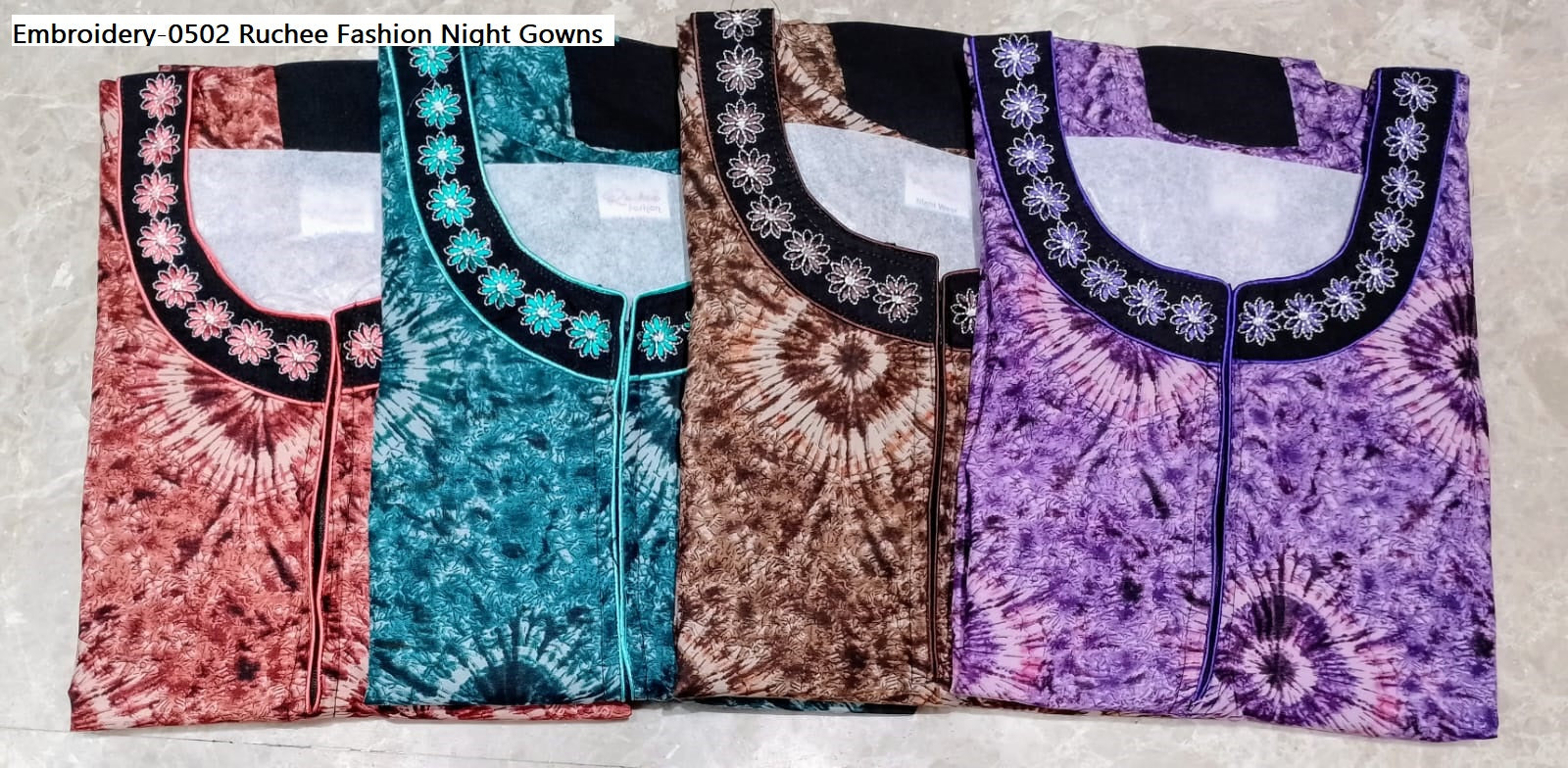 Embroidery-0502 Ruchee Fashion Night Gowns