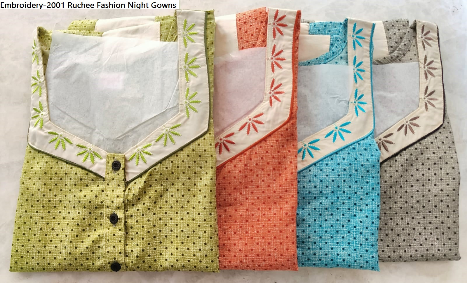 Embroidery-2001 Ruchee Fashion Pv Night Gowns