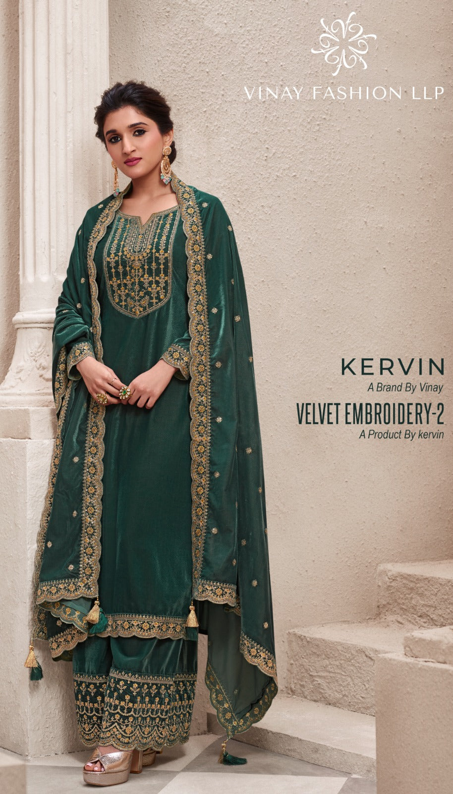 Embroidery-2 Kervin Vinay Fashion Llp Velvet Suits