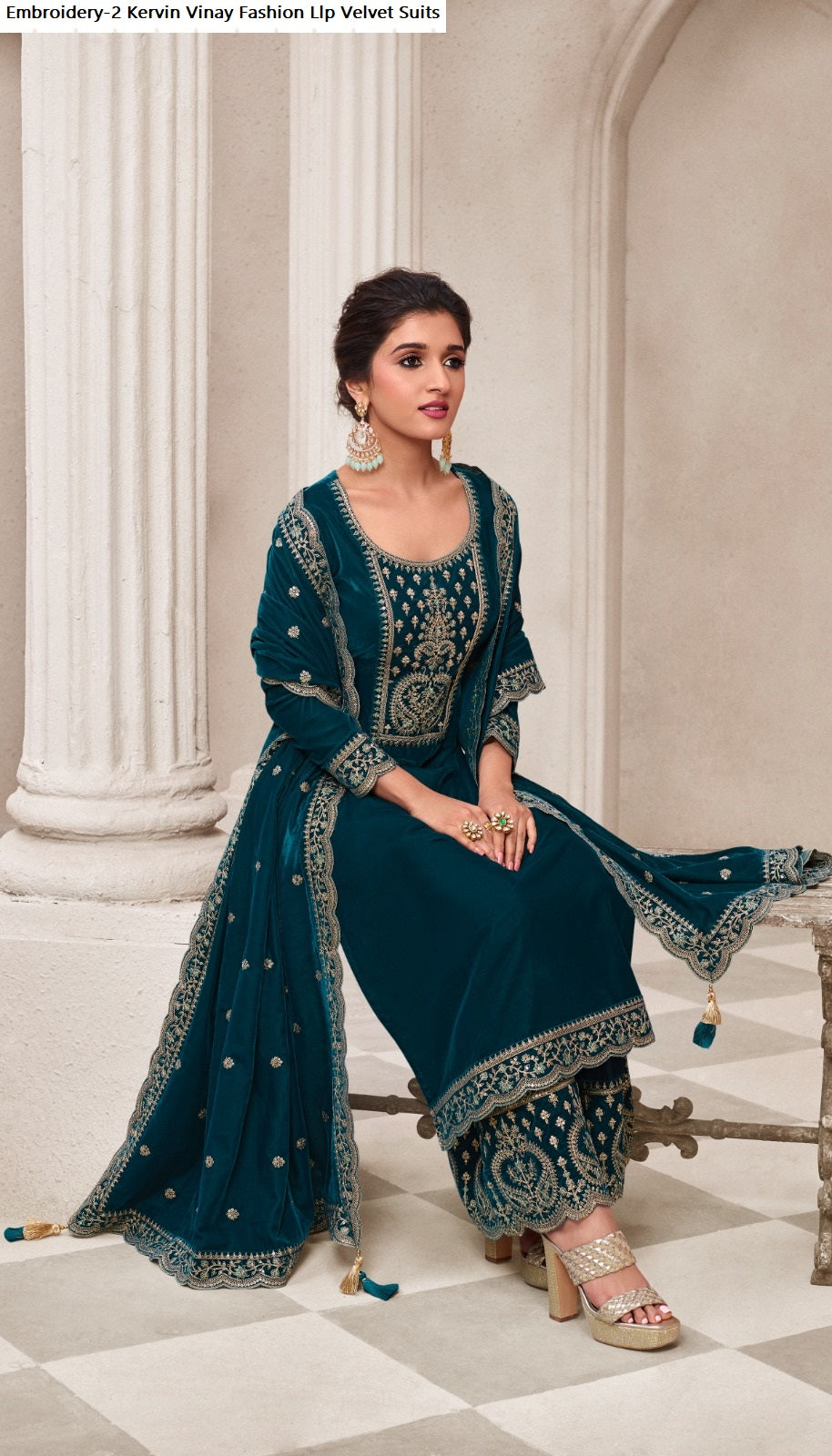 Embroidery-2 Kervin Vinay Fashion Llp Velvet Suits