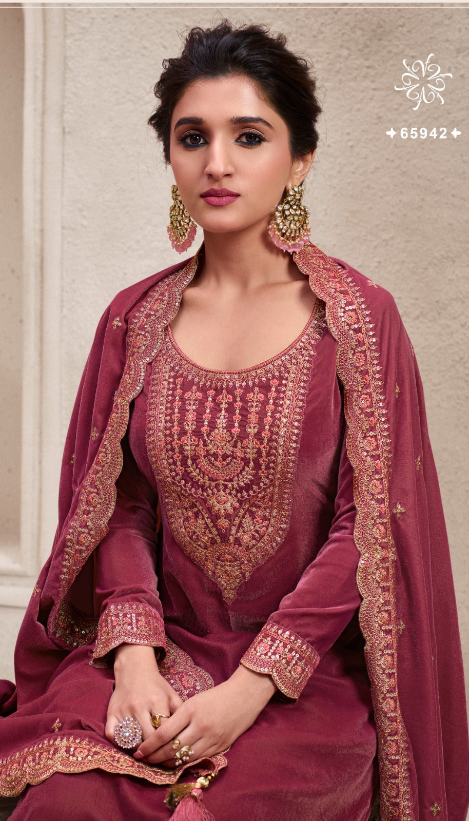 Embroidery-2 Kervin Vinay Fashion Llp Velvet Suits