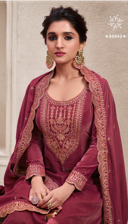 Embroidery-2 Kervin Vinay Fashion Llp Velvet Suits