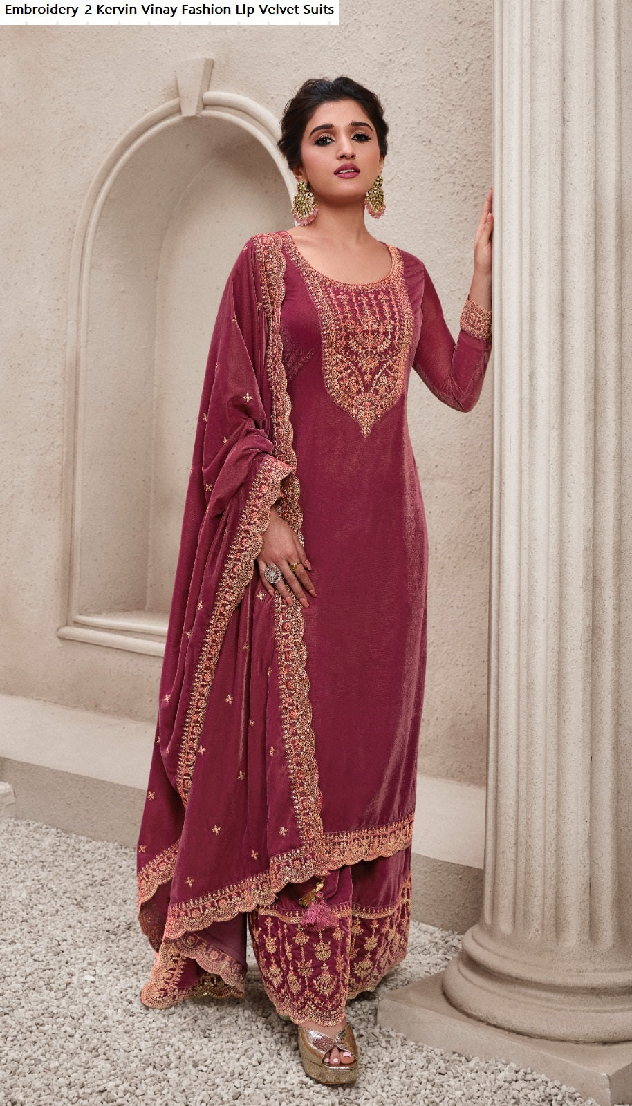 Embroidery-2 Kervin Vinay Fashion Llp Velvet Suits