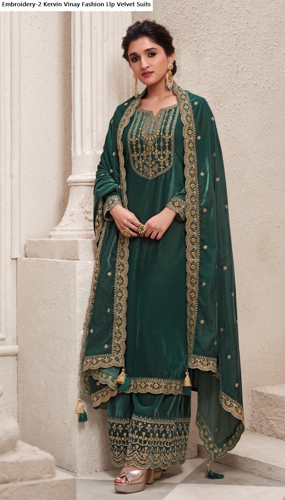 Embroidery-2 Kervin Vinay Fashion Llp Velvet Suits