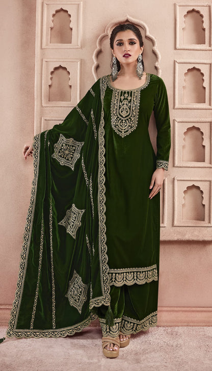Embroidery 3 Kervin Vinay Fashion Llp Velvet Suits