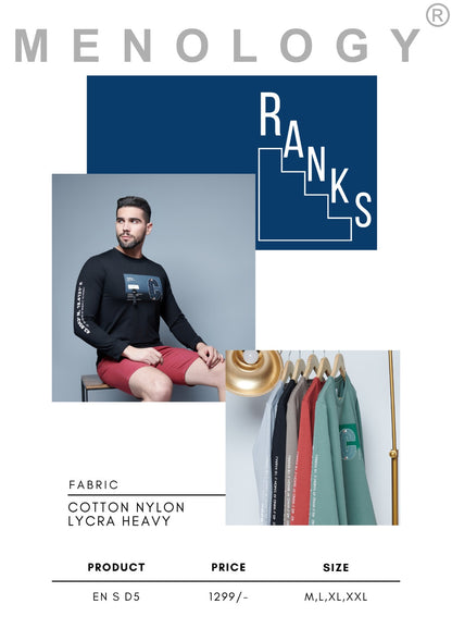 En S D5 Menology Cotton Lycra Mens Tshirts