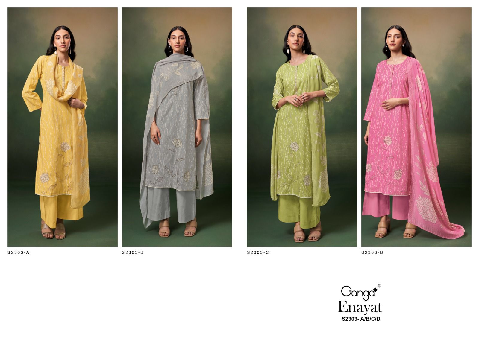 Enayat-2303 Ganga Premium Cotton Plazzo Style Suits – Kavya Style Plus