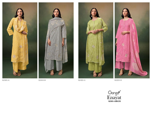 Enayat-2303 Ganga Premium Cotton Plazzo Style Suits