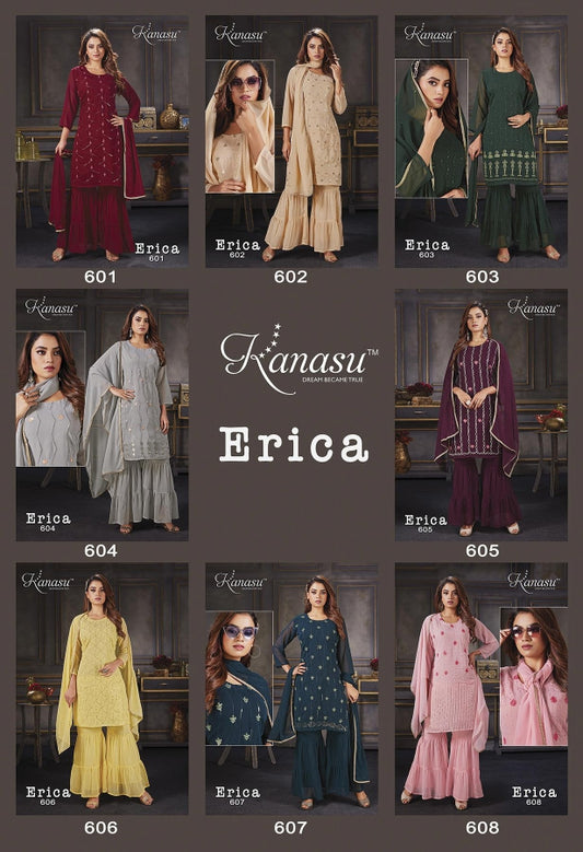 Erica Kanasu Georgette Readymade Sharara Suits