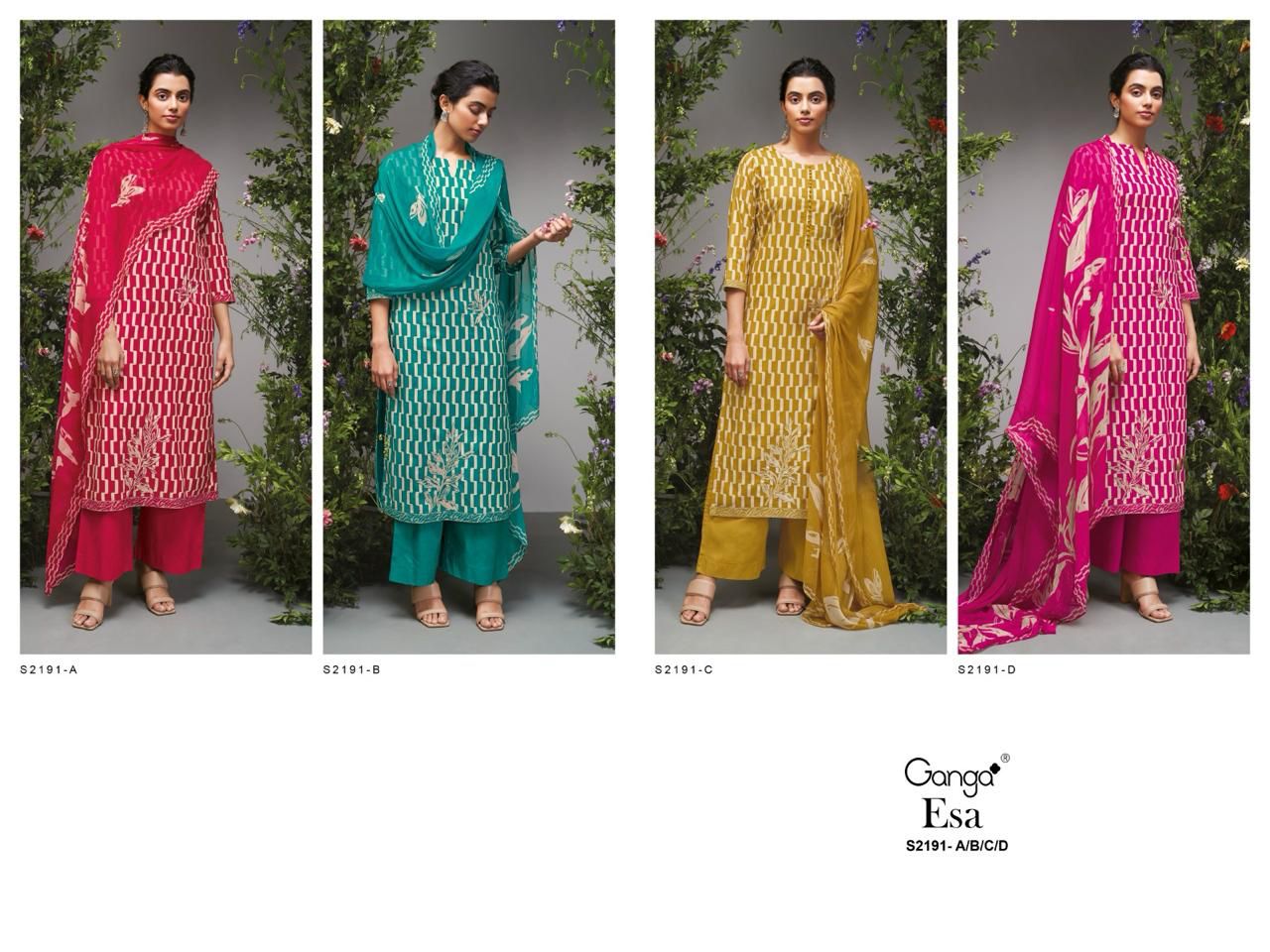 Esa 2191 Ganga Cotton Plazzo Style Suits