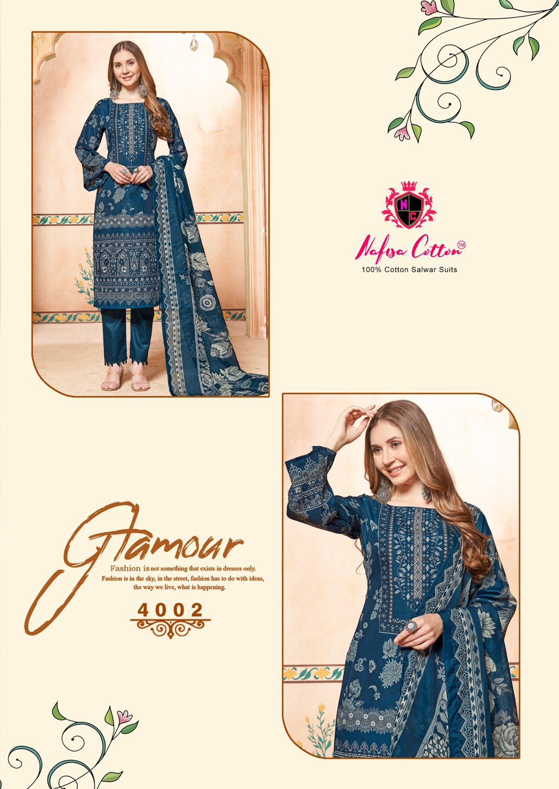 Esra Vol 4 Nafisa Cotton Karachi Salwar Suits