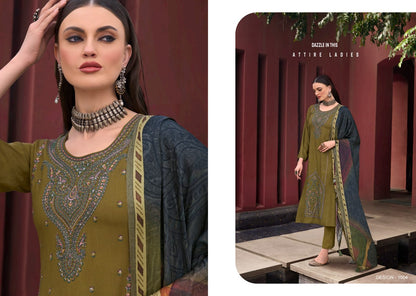 Essence Rangati Prints Pashmina Suits