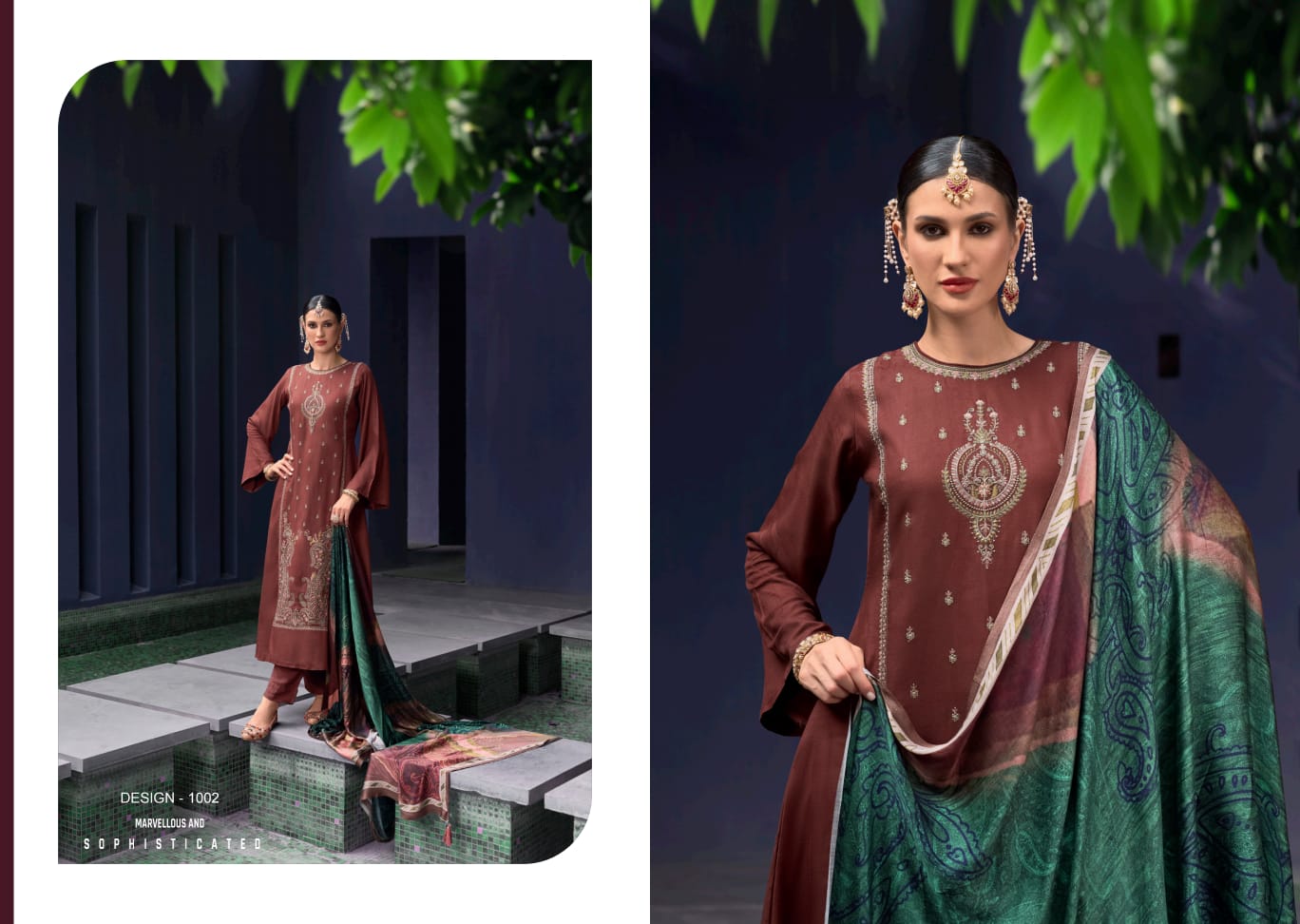 Essence Rangati Prints Pashmina Suits