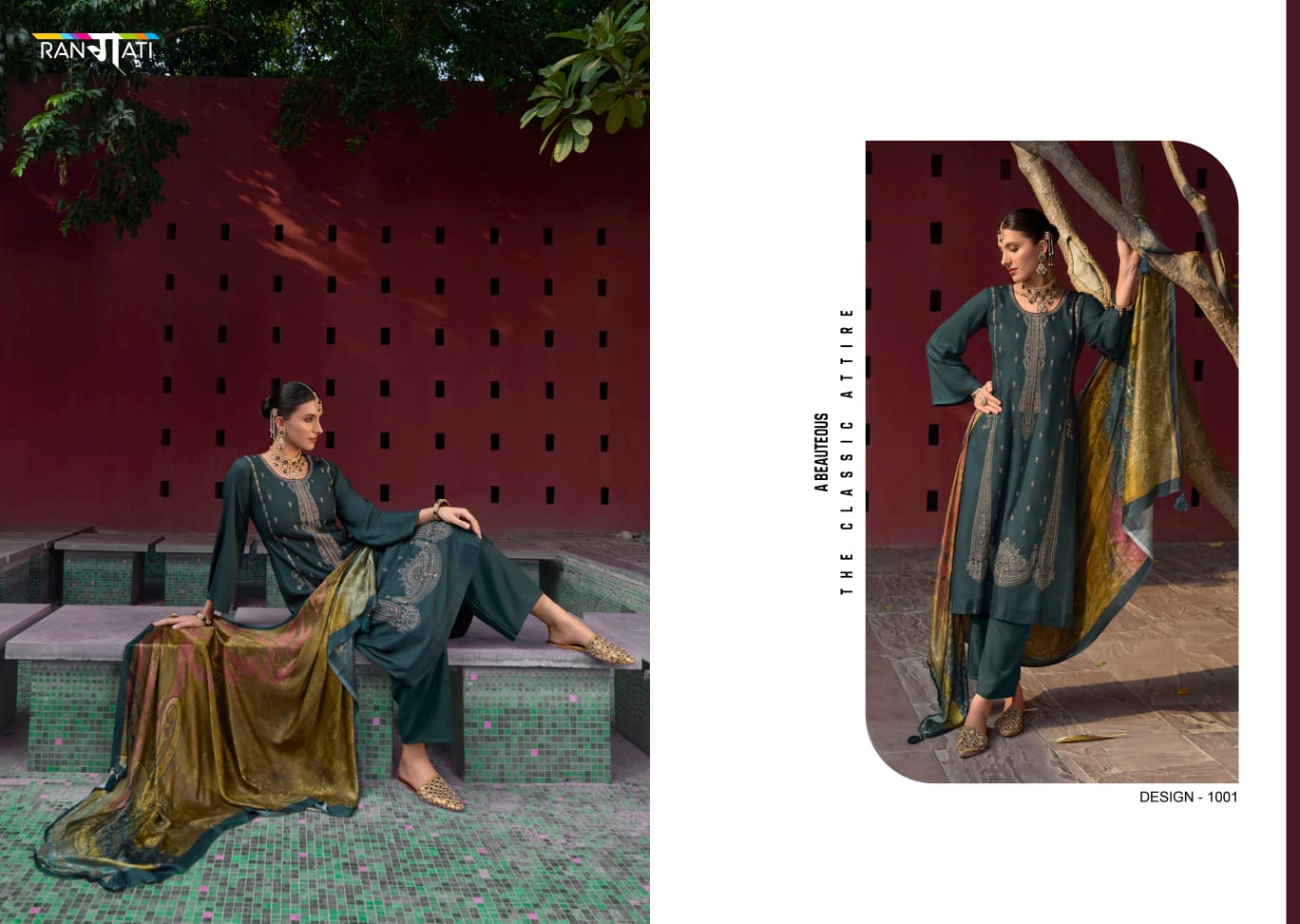 Essence Rangati Prints Pashmina Suits