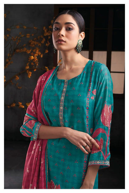 Eulla 2123 Ganga Bemberg Silk Plazzo Style Suits