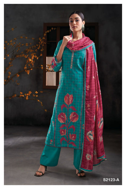 Eulla 2123 Ganga Bemberg Silk Plazzo Style Suits