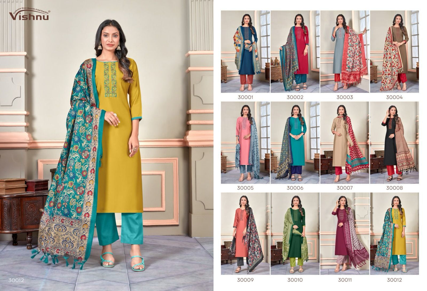 Evanka Vol 6 Vishnu Impex Roman Silk Pant Style Suits