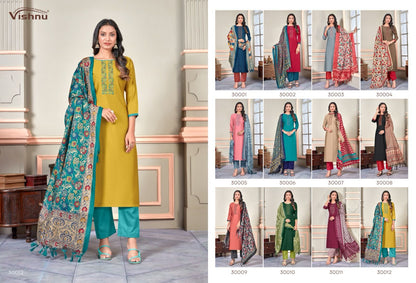 Evanka Vol 6 Vishnu Impex Roman Silk Pant Style Suits
