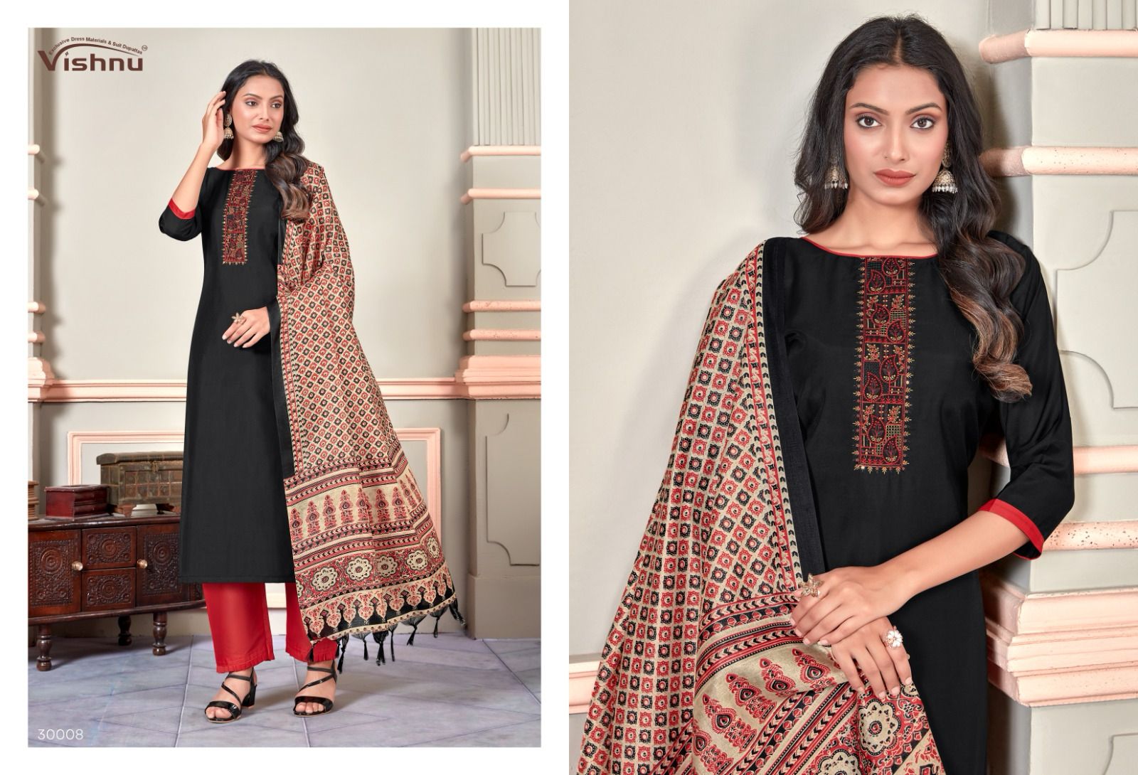 Evanka Vol 6 Vishnu Impex Roman Silk Pant Style Suits