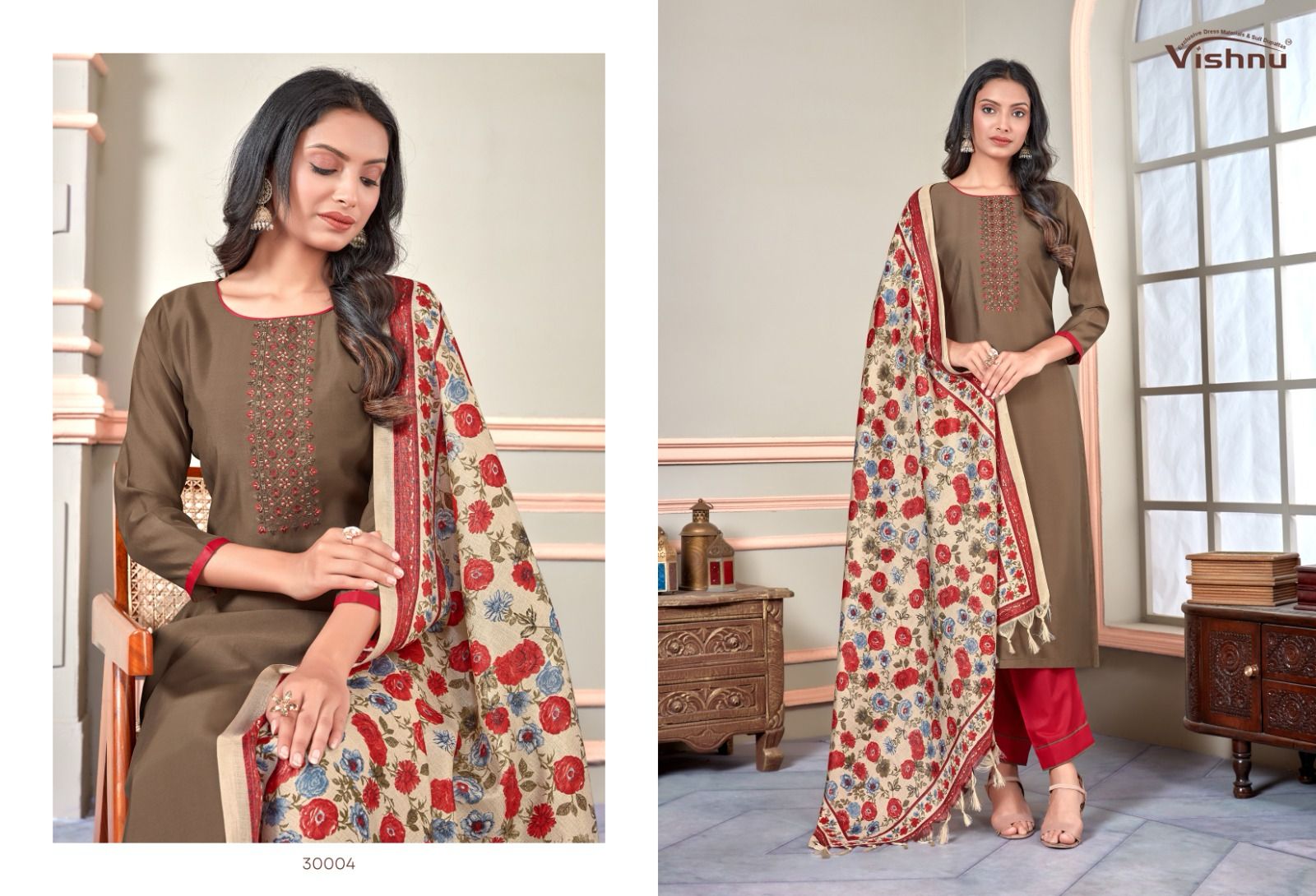 Evanka Vol 6 Vishnu Impex Roman Silk Pant Style Suits