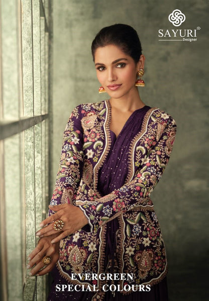 Evergreen Special Sayuri Georgette Indo Western Pair