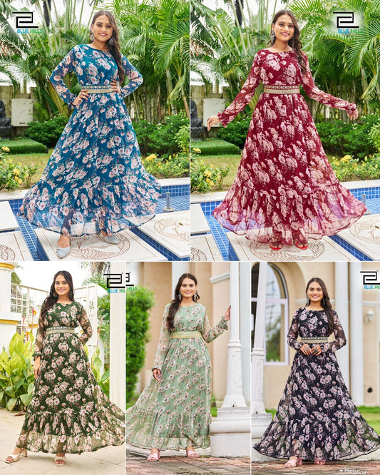 Expression Bluehills Georgette One Piece Gown