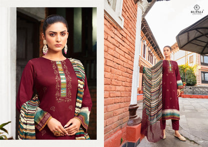 Fantasy Gold Glitter Rupali Jaam Satin Plazzo Style Suits