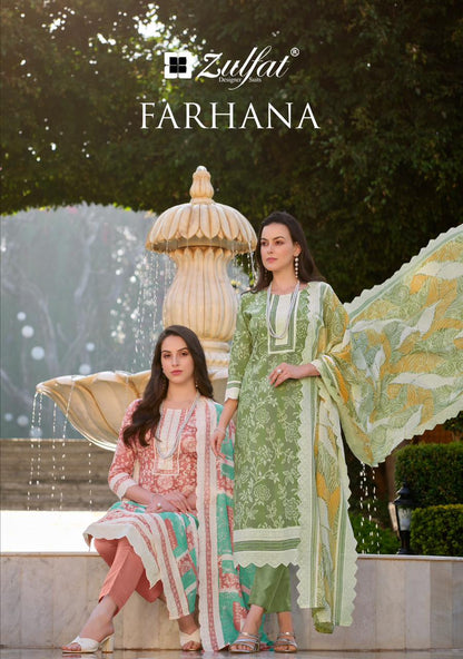 Farhana Zulfat Designer Cotton Pant Style Suits
