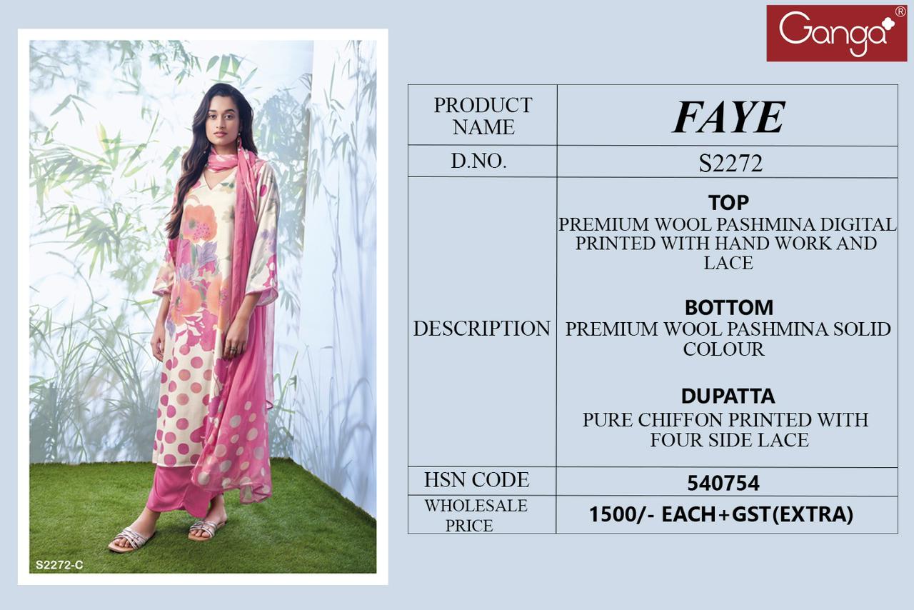 Faye 2272 Ganga Wool Pashmina Suits
